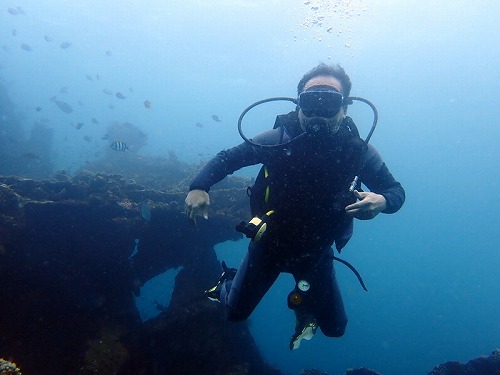 体験3日目は沈船ダイブ・バリ島ブルーパラダイスダイビング